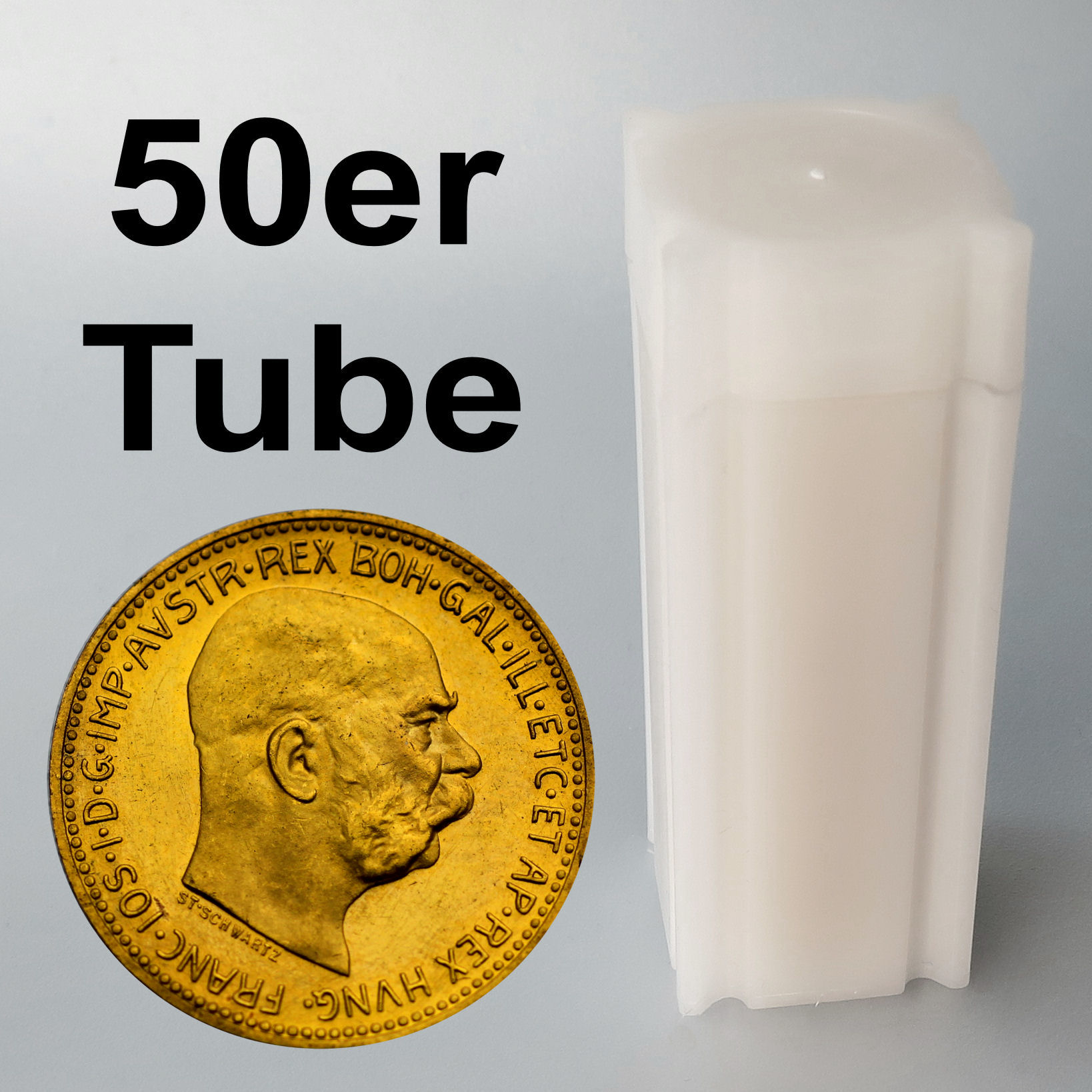 Goldmünze 50 x 20 Kronen Tube (Österreich) - Hauptansicht