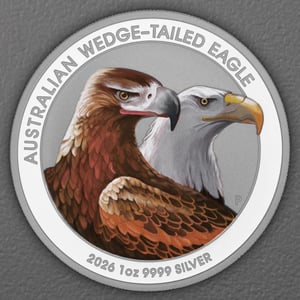 Silbermünze 1oz "Wedge-tailed Eagle" 2026 (koloriert) in Coin Card (Australien) - Hauptansicht