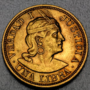 Goldmünze 1 Libra "Inka/Indianerkopf" Wahrheit & Gerechtigkeit (Peru) - Hauptansicht