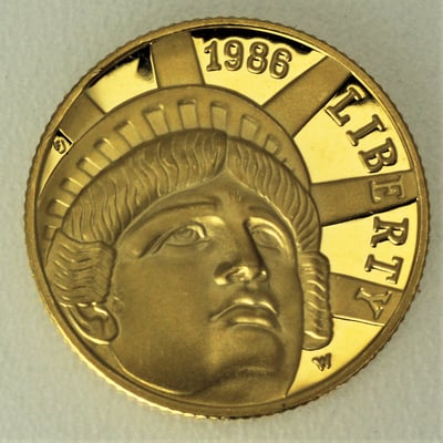 Goldmünze 5 Dollar "Freiheitsstatue" 1986 (PP) (USA) - Miniaturansicht 1