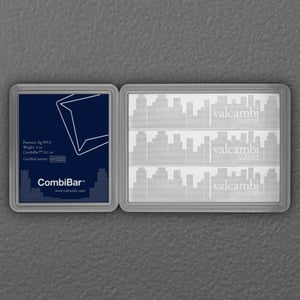 Silbertafel 3 x 1oz VALCAMBI "Skyline" CombiBar - Miniaturansicht 4