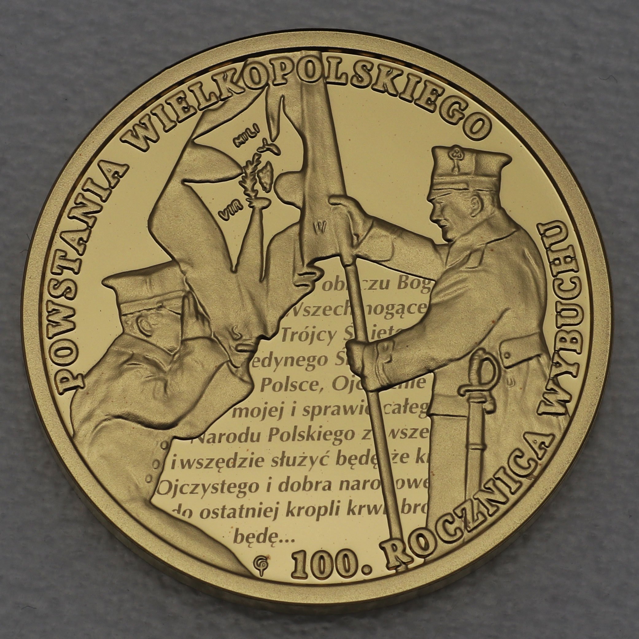 Goldmünze 200 Zloty "Posener Aufstand" 2018 100. Jahrestag (Polen) - Hauptansicht
