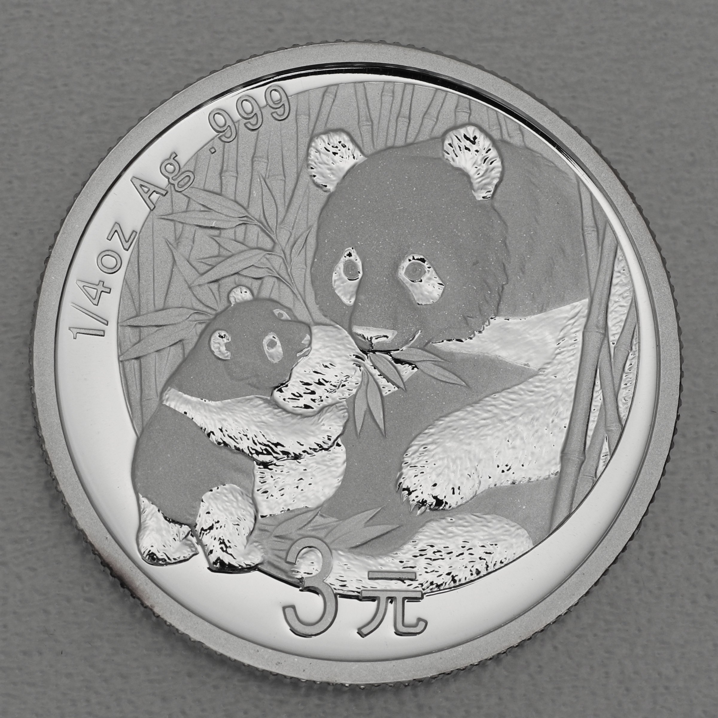 Silbermünze 1/4oz "Panda" 2007 verschiedene Motive 25 Jahre Panda Jubiläum (China) - Detailansicht 7