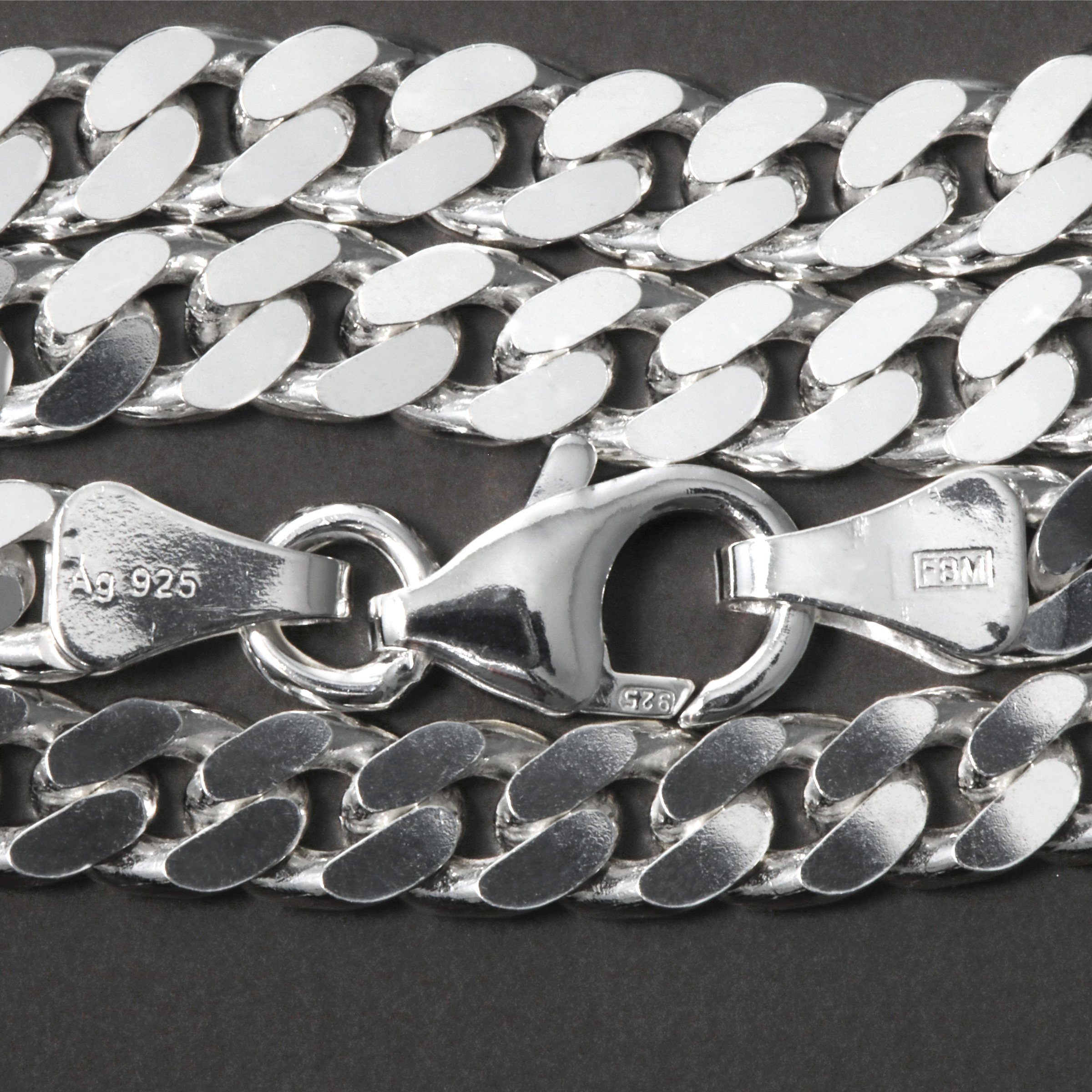 Silberkette 925er/55 cm "Panzer-Form" (Sterling) - Detailansicht 1