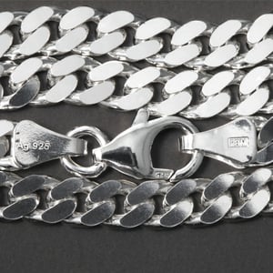 Silberkette 925er/55 cm "Panzer-Form" (Sterling) - Miniaturansicht 2