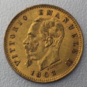 Goldmünze 5 Lire "Vittorio Emanuele II." (Italien) - Hauptansicht