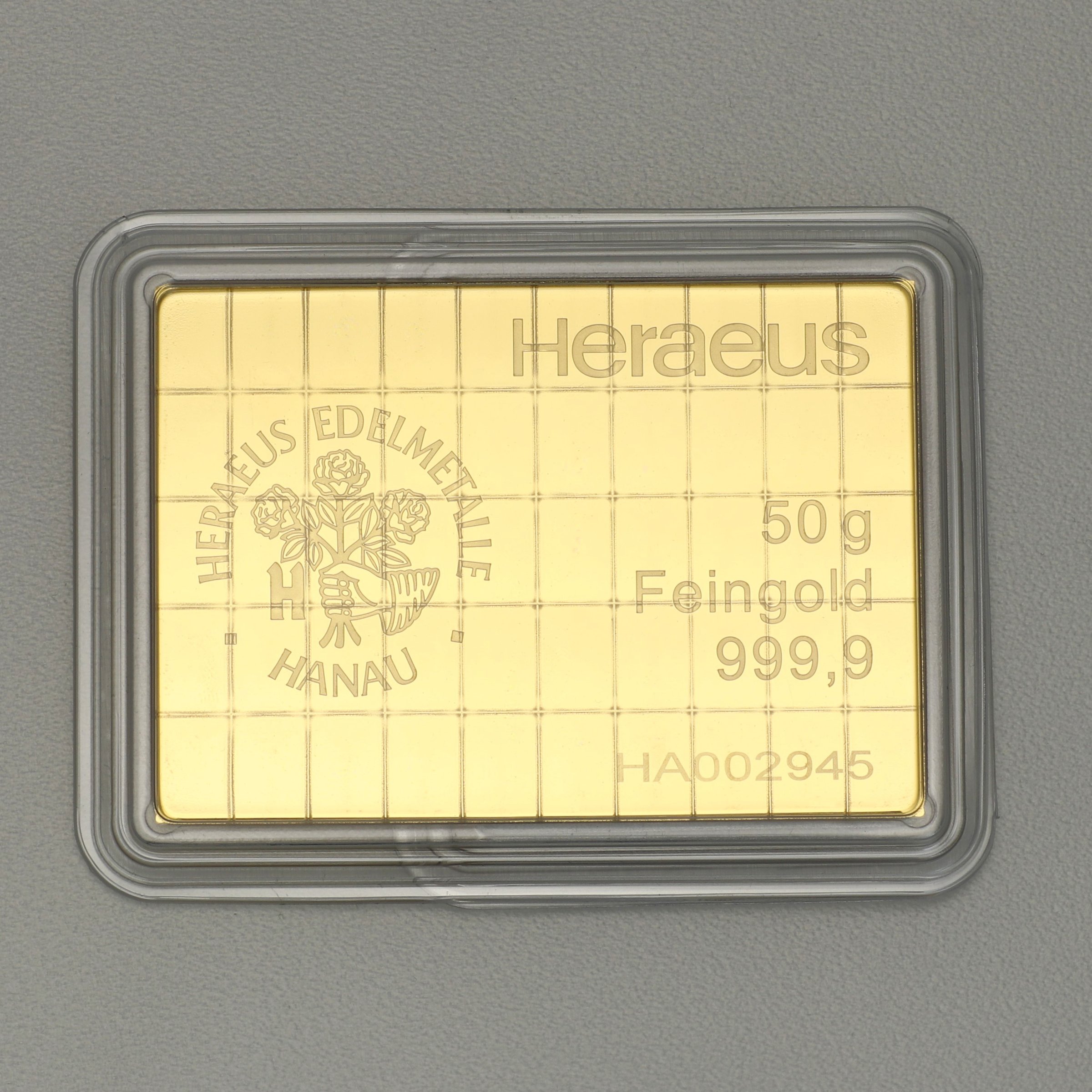 Goldtafel HERAEUS (50x 1g Gold) "CombiBar" - Detailansicht 1
