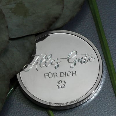 Silbermedaille 1oz "Alles Gute" Gravurmedaille - Miniaturansicht 6