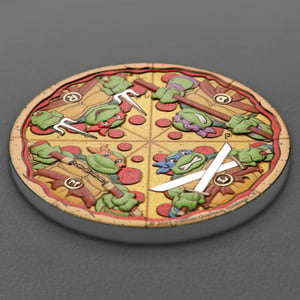 Silbermünze 2oz "Pizza Coin" 2025 (koloriert) Teenage Mutant Ninja Turtles™ (Tuvalu) - Miniaturansicht 3