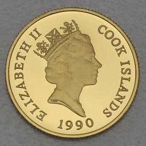 Goldmünze 1/4oz "Vasco da Gama" 1990 500 Years of America (Cook Islands) - Miniaturansicht 2