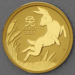 Goldmünze 1/10oz "Hase" 2023 Lunar III – Year of the Rabbit (Australien) - Hauptansicht