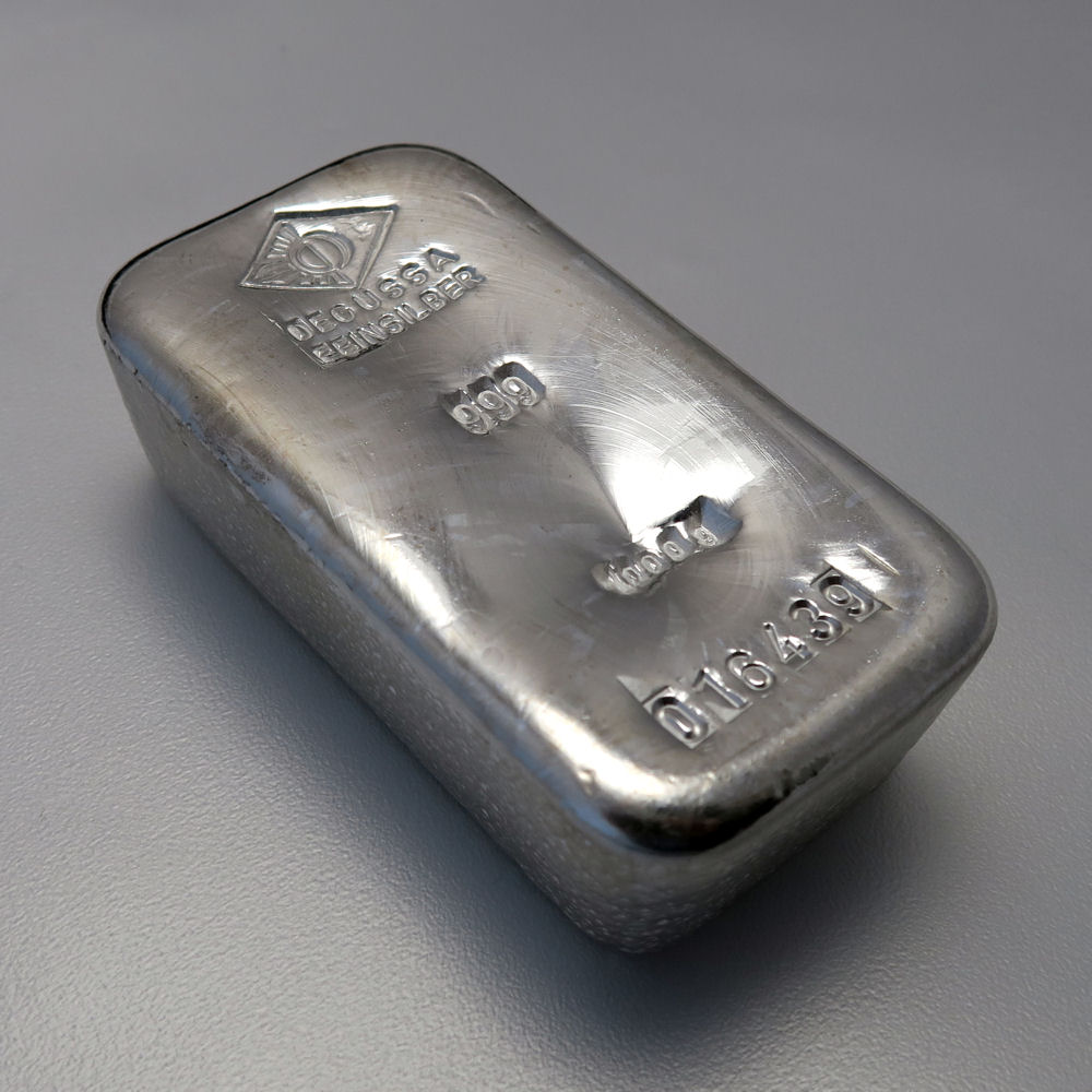 Silberbarren 1kg DEGUSSA, gegossen (Resale) - Hauptansicht
