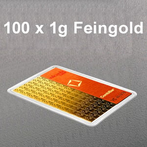 Goldtafel VALCAMBI (100x 1g Au) "CombiBar" - Miniaturansicht 3