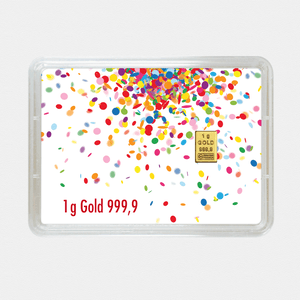 Goldbarren 1g "Jugendweihe - Konfetti" (Flip) - Miniaturansicht 1