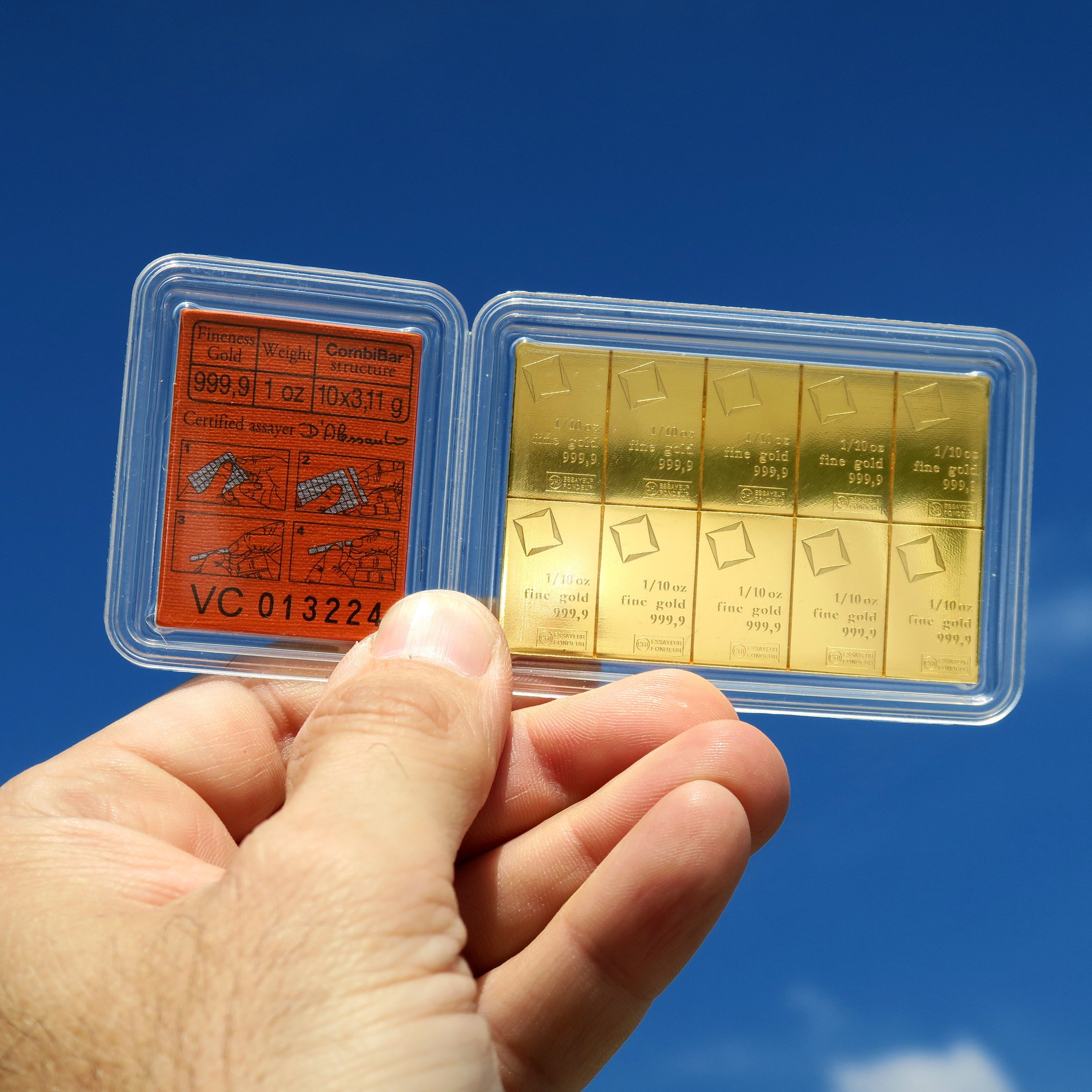 Goldtafel VALCAMBI (10x 1/10oz Au) "CombiBar" - Detailansicht 4