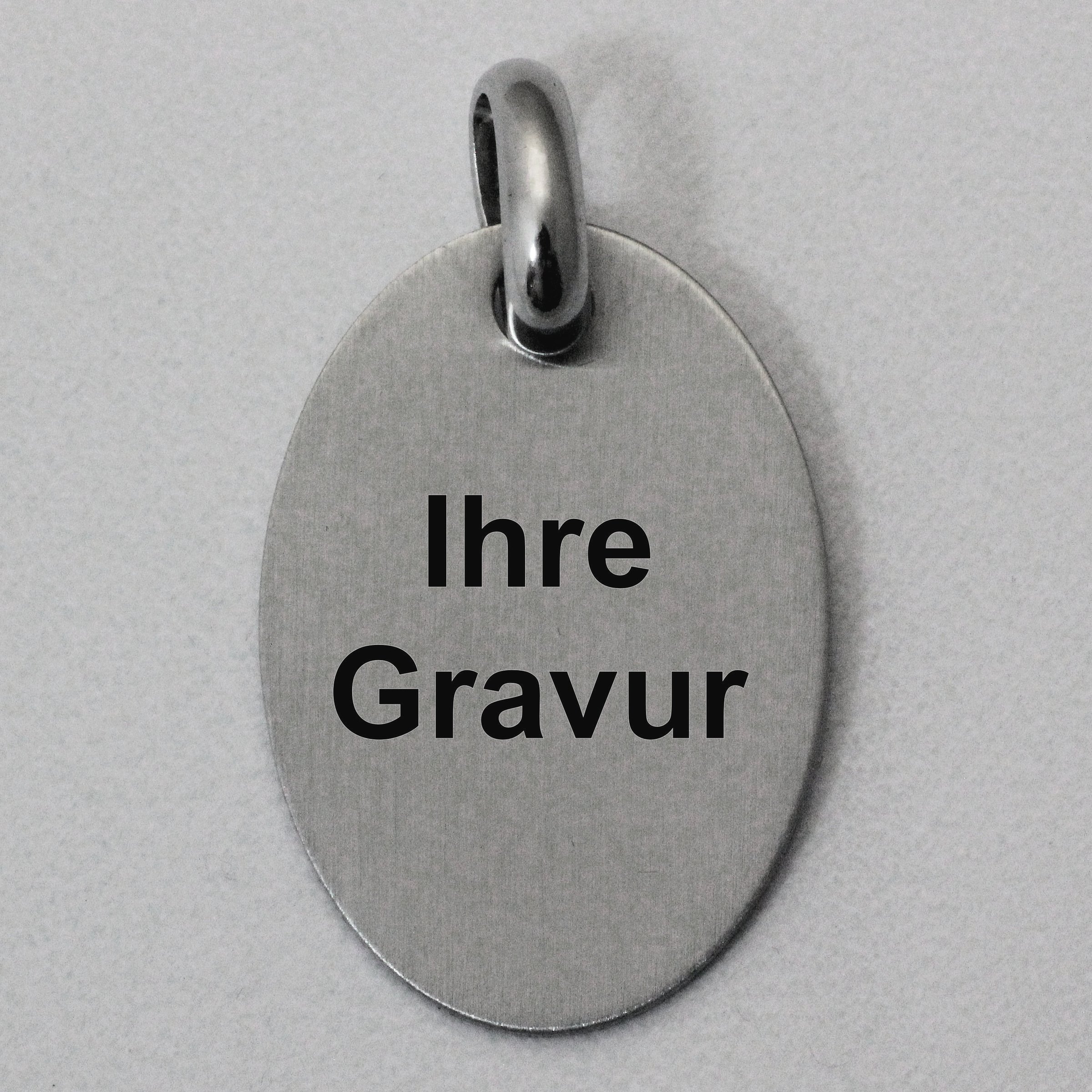 Silberanhänger 925er "Oval" gravierbar (Sterling) - Detailansicht 1