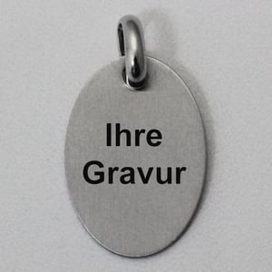 Silberanhänger 925er "Oval" gravierbar (Sterling) - Miniaturansicht 2