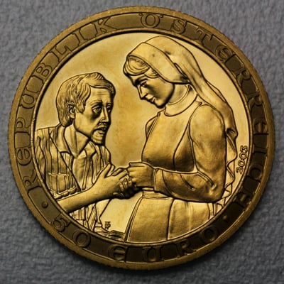 Goldmünze 50 Euro "Nächstenliebe" 2003 (PP) 2000 Jahre Christentum (Österreich) - Miniaturansicht 2