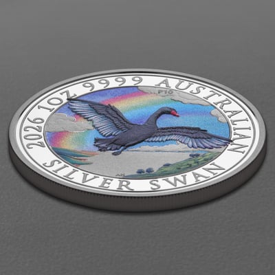 Silbermünze 1oz "Schwan" 2026 (koloriert) Perth Money Expo ANDA Coin Show Special (Australien) - Miniaturansicht 3