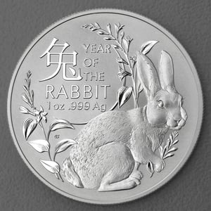 Silbermünze 1oz "Hase" 2023 Lunar II (RAM) – Year of the Rabbit 19% (Australien) - Miniaturansicht 1