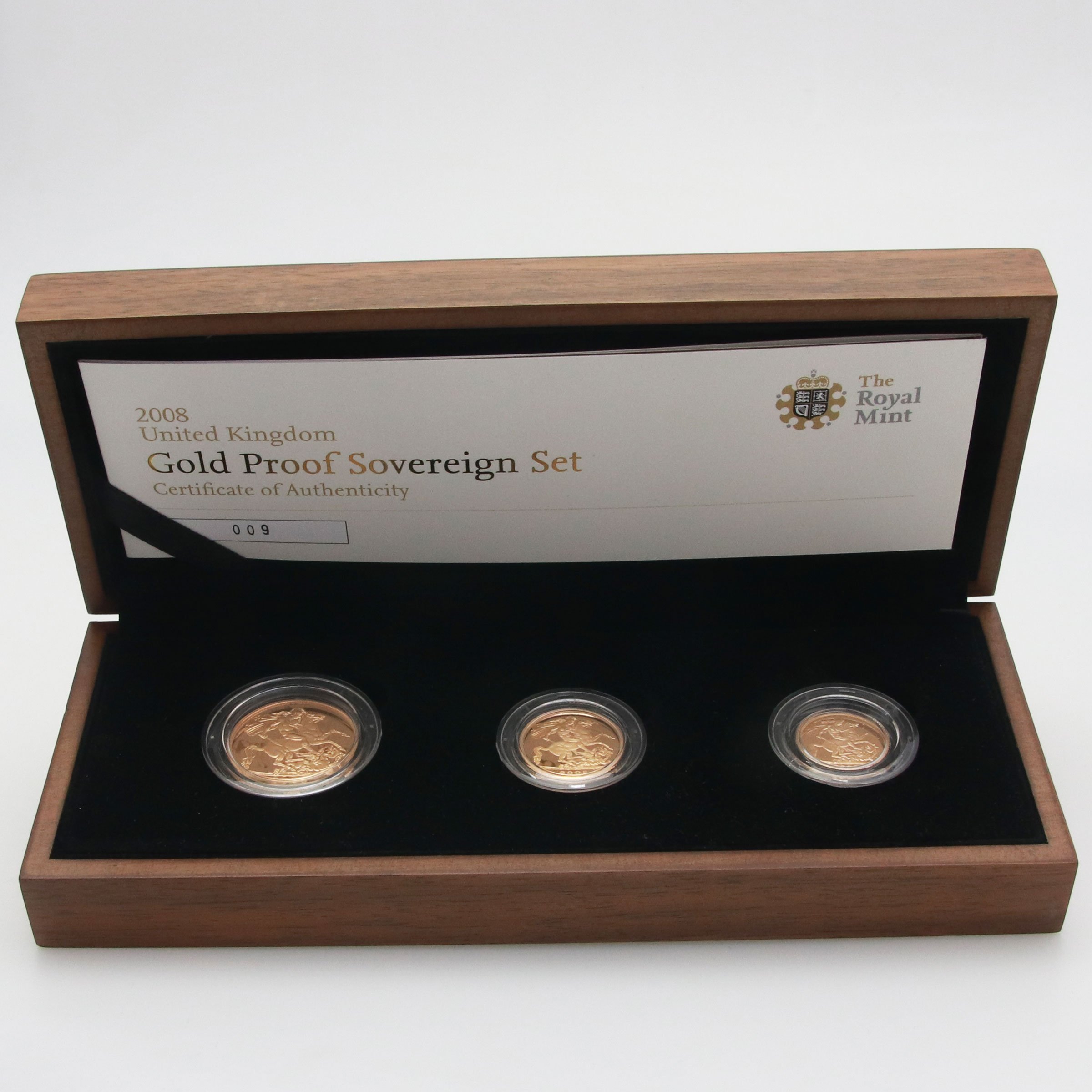 Goldmünzen "Gold Proof Sovereign" 2008 Set – 3-tlg. (Großbritannien) - Hauptansicht