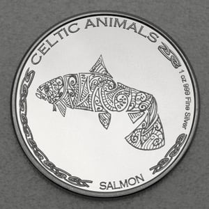 Silbermünze 1oz "Salmon" 2021 Celtic Animals (Tschad) - Miniaturansicht 1