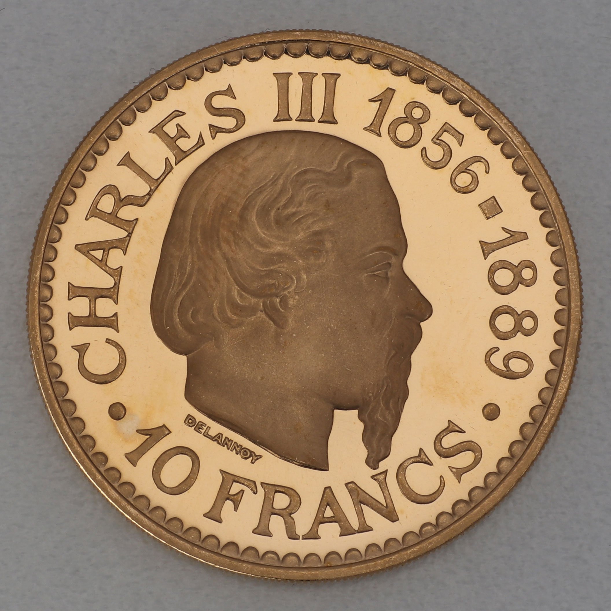 Goldmünze 10 Francs "Fürst Rainier III" 1966 (Monaco) - Detailansicht 1