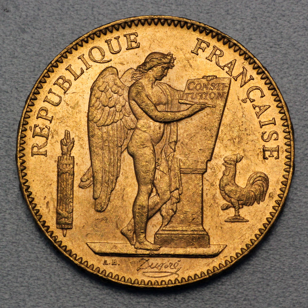Goldmünze 50 Francs "Engel Republik" (Frankreich) - Hauptansicht
