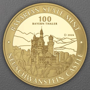 Gold 1oz "Schloss Neuschwanstein" 2026 Bayern Thaler (Deutschland) - Hauptansicht