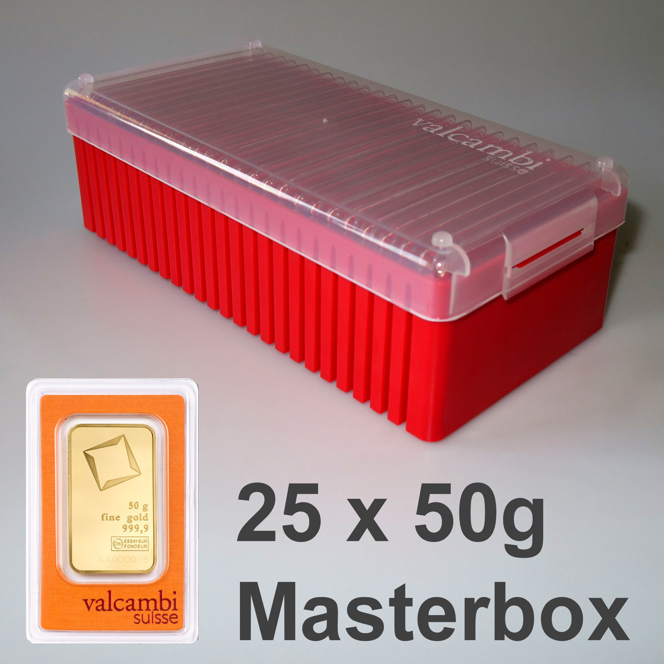 Goldbarren 25x 50g VALCAMBI (Masterbox) - Hauptansicht
