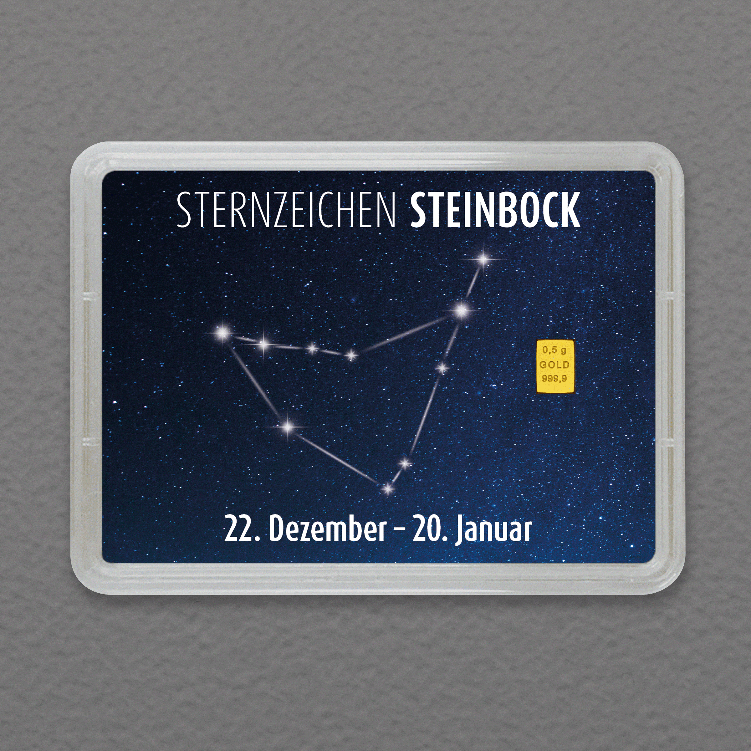 Goldbarren 0,5g "Sternzeichen: Steinbock" (Flip) - Hauptansicht