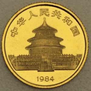 Goldmünze 1/10oz "Panda" 1984 (China) - Miniaturansicht 2