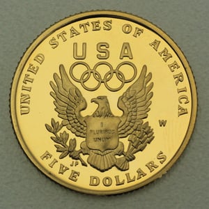 Goldmünze 5 Dollar "Olympiade Barcelona" 1992 PP (USA) - Miniaturansicht 2