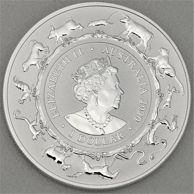 Silbermünze 1oz "Jahr der Ratte" 2020 Royal Australian Mint (Australien) - Miniaturansicht 2