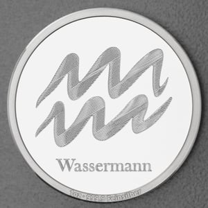 Silbermedaille 1oz "Sternzeichen Wassermann" Gravurmedaille - Hauptansicht
