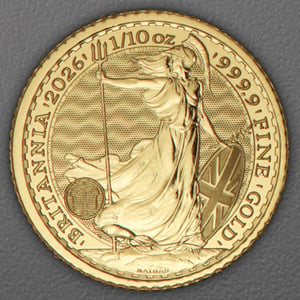 Goldmünze 1/10oz "Britannia" aktueller Jahrgang (Großbritannien) - Hauptansicht