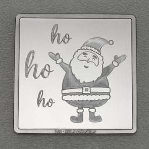Silberbarren 1oz "Weihnachtsmann - Ho Ho Ho" Gravurbarren quadratisch - Hauptansicht