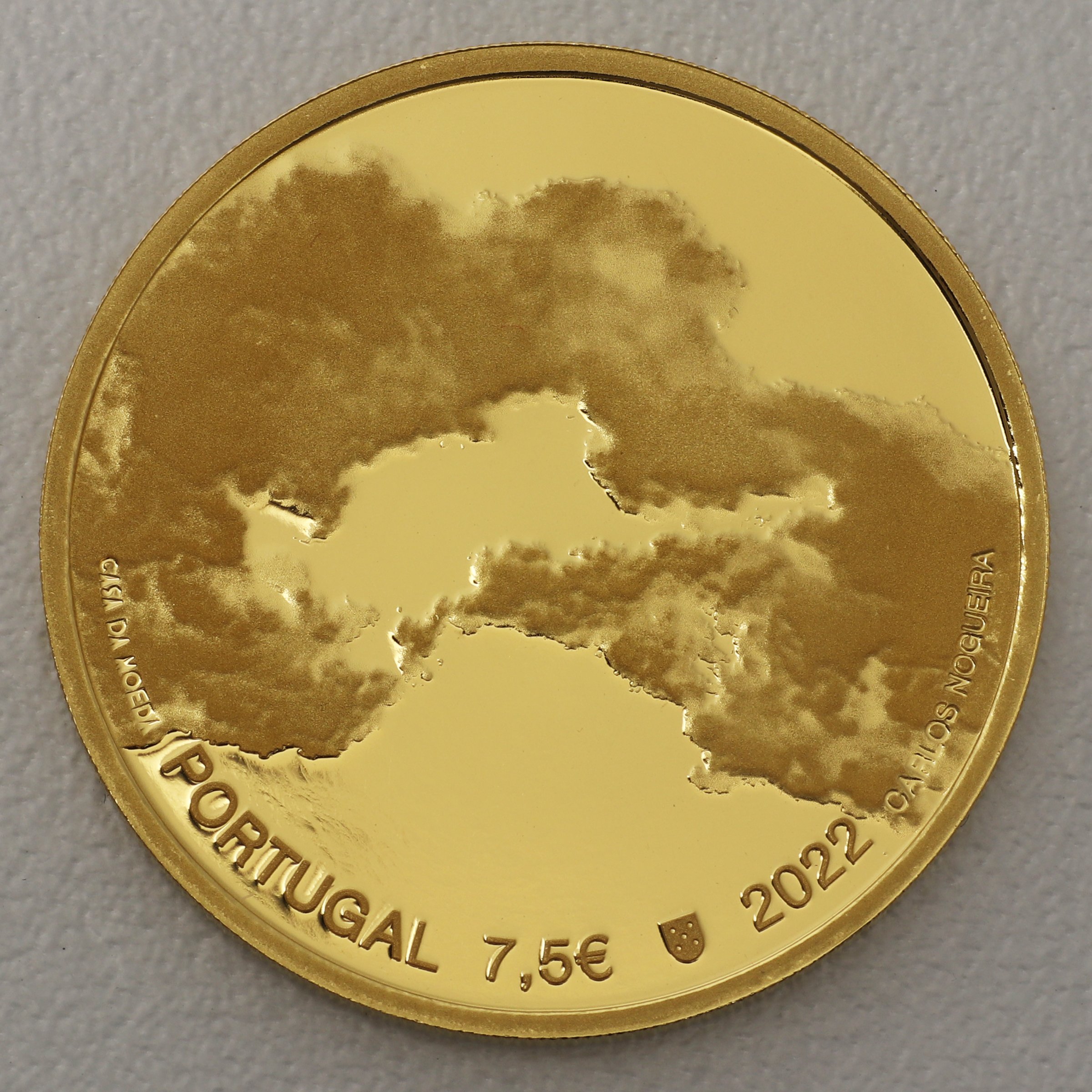 Goldmünze 7,5 Euro "Jose Saramago" 2022 100. Jahrestag der Geburt (Portugal) - Detailansicht 1
