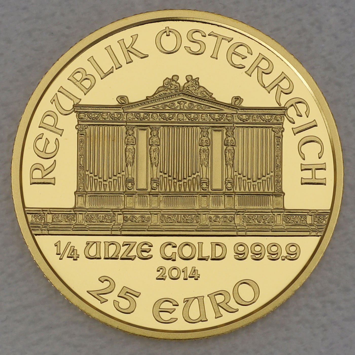 Goldmünzen "Wiener Philharmoniker" 2014 (PP) Set – 2-teilig 1oz+1/4oz (Österreich) - Detailansicht 4