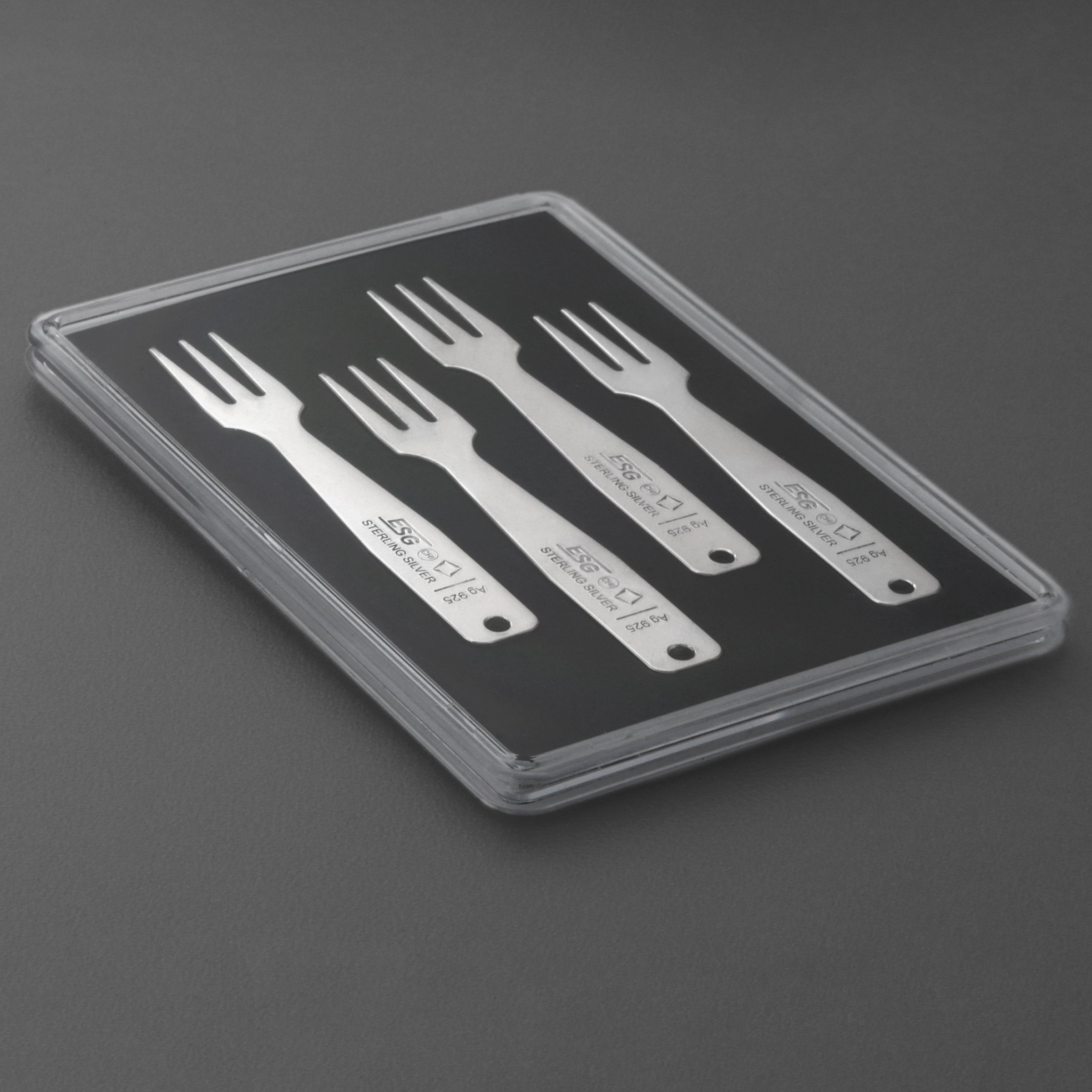 Gourmet-Gabel 4er-Set "Weihnachten" 925er Ag - Detailansicht 3