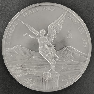 Silbermünze 5oz "Libertad" 2007 (Mexiko) - Miniaturansicht 1