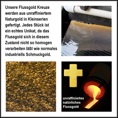 Goldanhänger "Kreuz aus Rheingold" (Naturgold) - Miniaturansicht 2