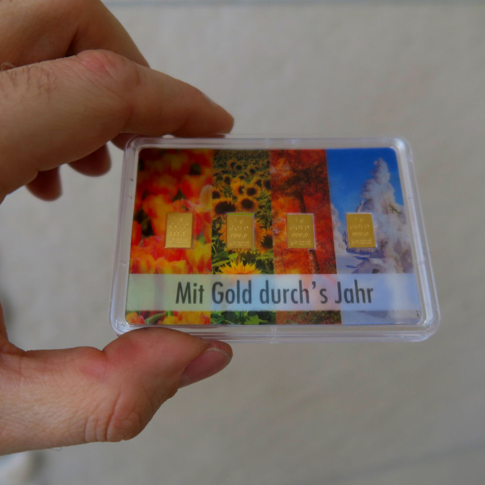 Goldbarren 4g "Mit Gold durchs Jahr" (Flip) - Detailansicht 1