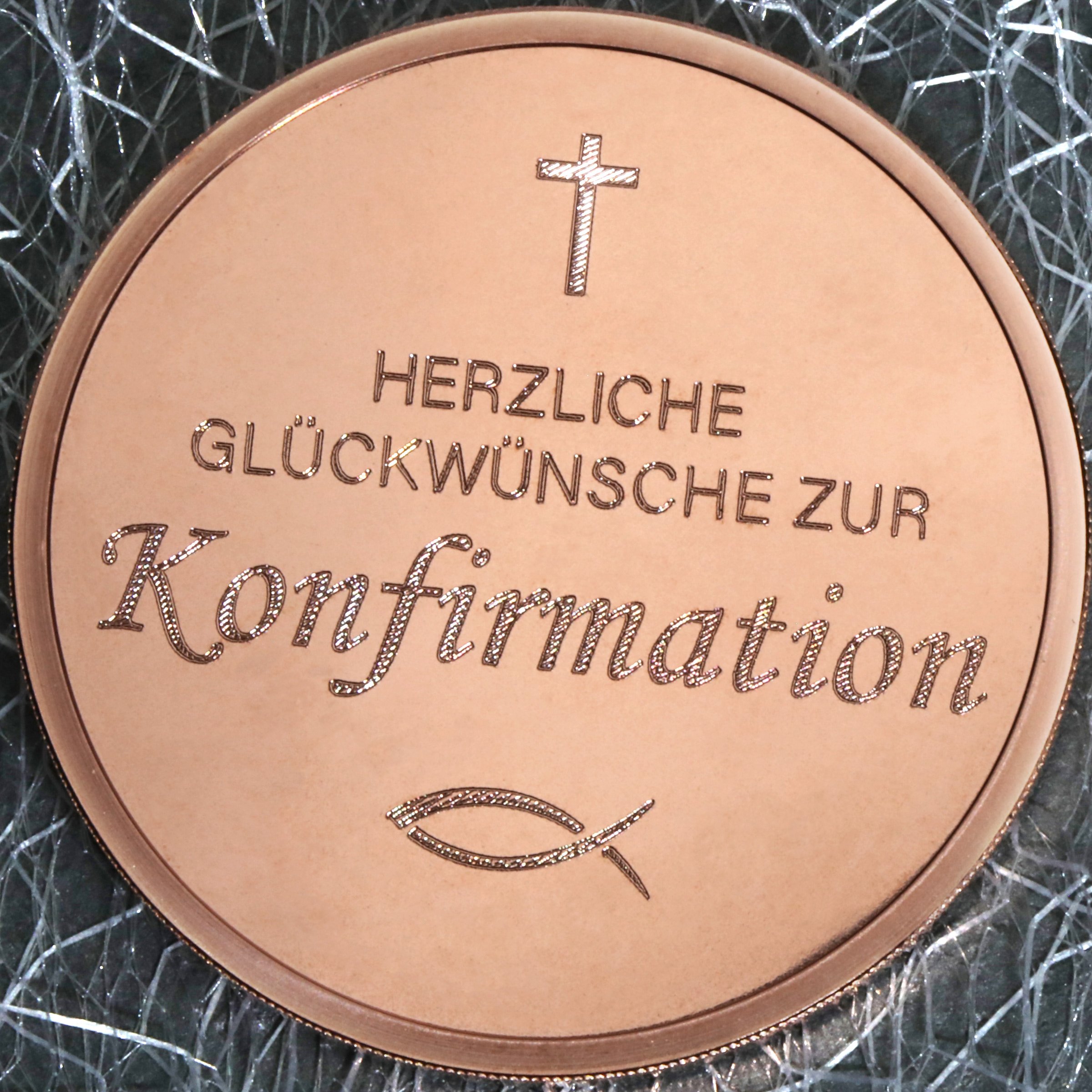Kupfermedaille "Konfirmation" Gravurmedaille - Detailansicht 5