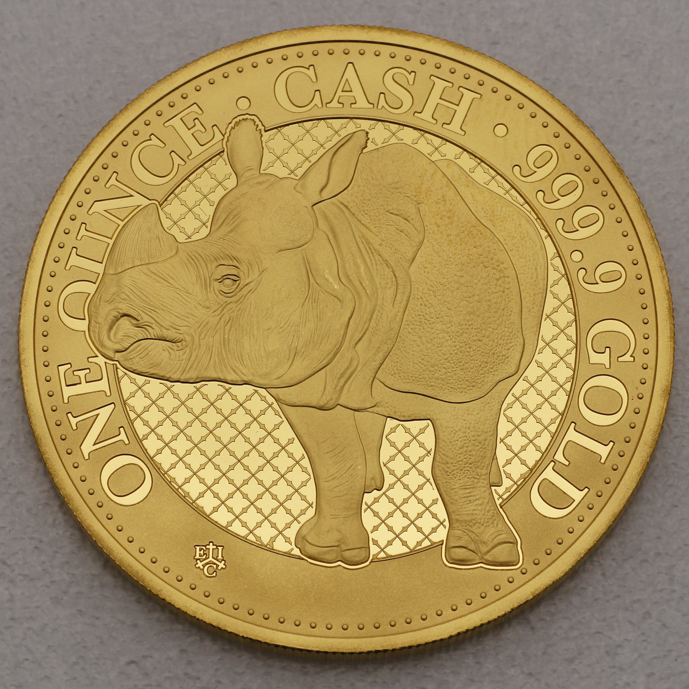 Goldmünze 1oz "Rhino" 2022 Cash Coin Indian Wildlife (St. Helena) - Hauptansicht