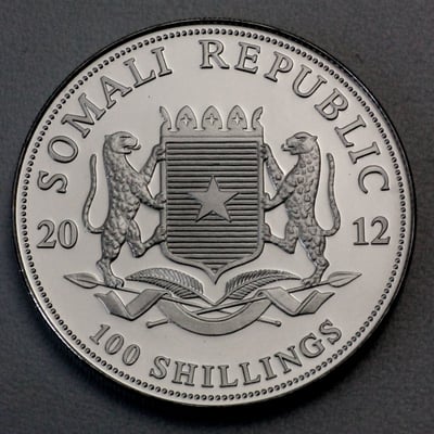 Silbermünze 1oz "Elefant" 2012 African Wildlife (Somalia) - Miniaturansicht 2