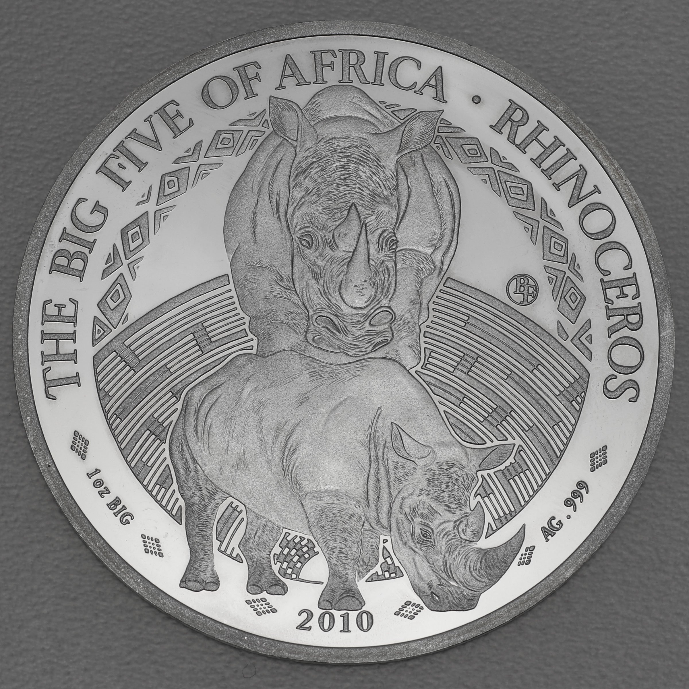 Silbermünze 1oz "Nashorn" 2010 Big Five (Ruanda) - Hauptansicht