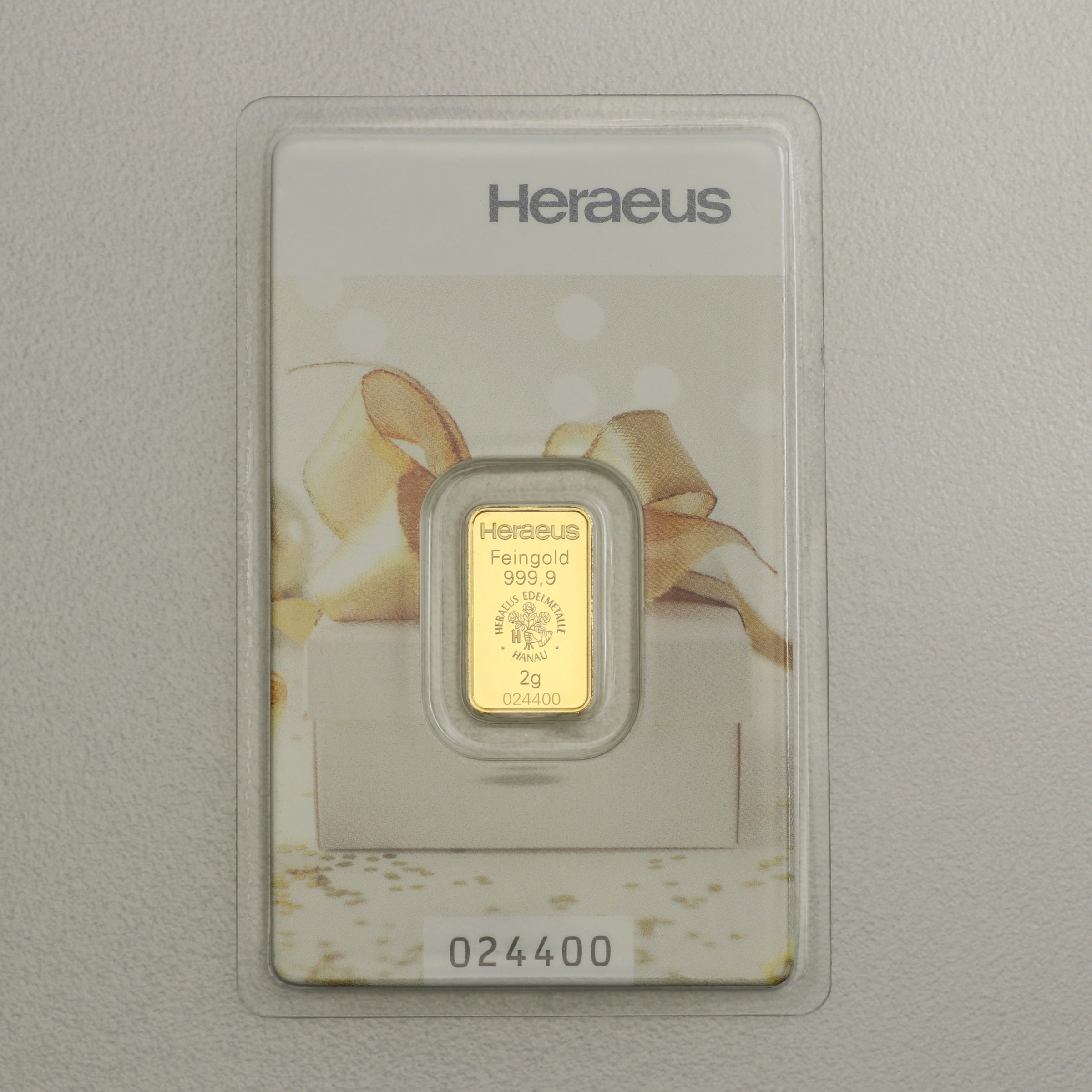 Goldbarren 2g HERAEUS (Geschenkmotiv) - Hauptansicht