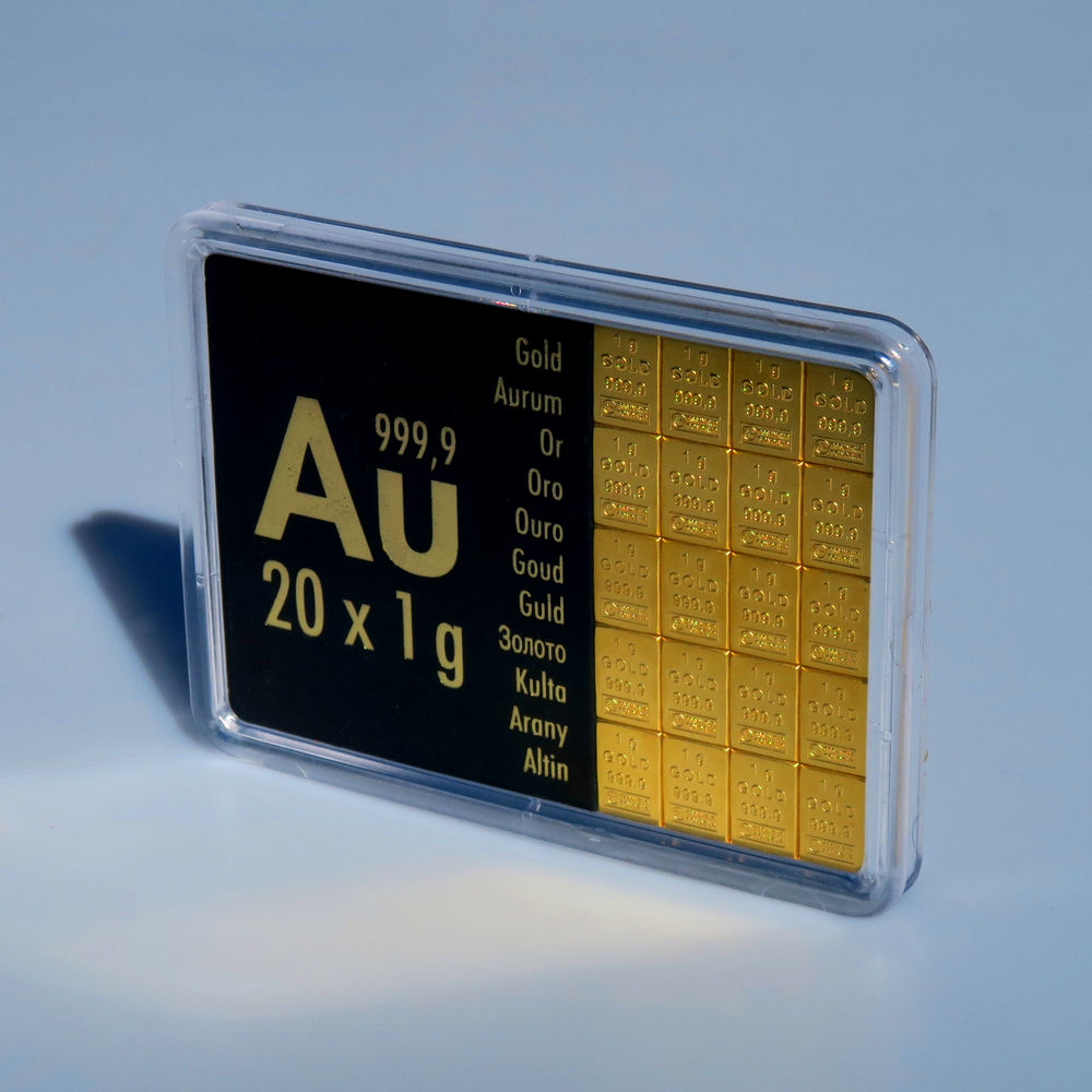 Goldtafel 20 x 1g "Au International" (Motivbox) - Detailansicht 1