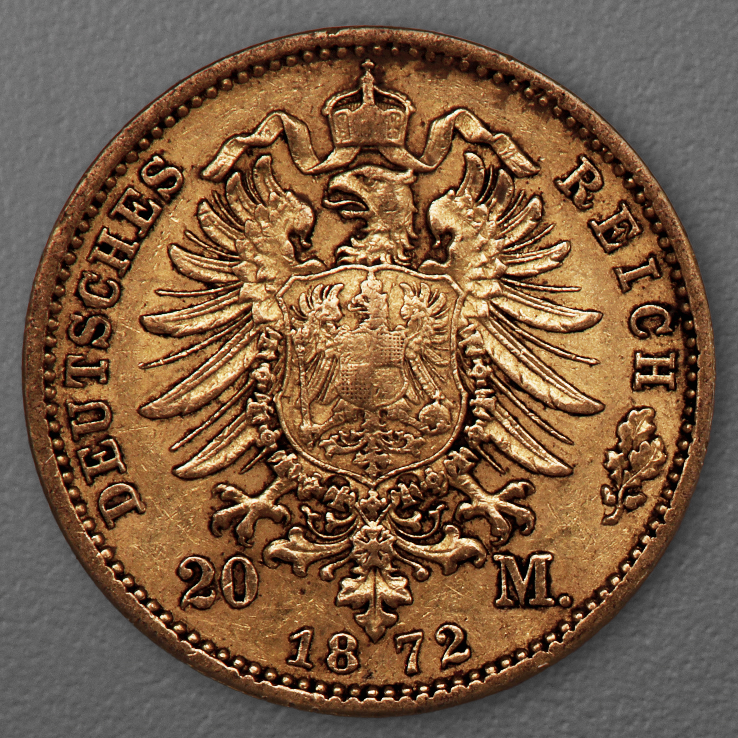 Goldmünze 20 Mark "Wilhelm I." 1872-C J.243 (Preußen) - Detailansicht 1